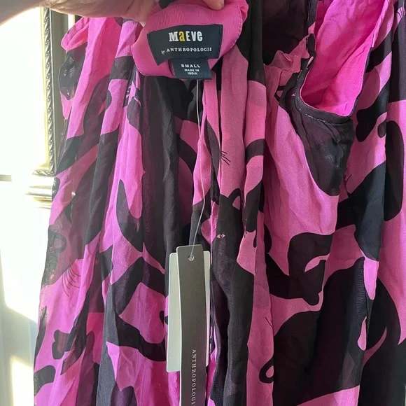 Maeve Pink and Brown Mini Dress - Picture 6 of 9